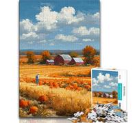 Puzzles 1000 pièces pour Adultes, Cadeaux, Ferme d'automne, Jeu Familial, Anti-Stress, défi Difficile, renforce l'amour Entre Couples (38x26cm)