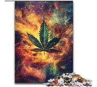 Puzzles 1000 pièces pour Adultes, Cadeaux, Feuilles de Cannabis, Jouet éducatif intellectuel décompressant, Superbes Cadeaux et Jouets 50x75cm