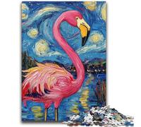Puzzles 1000 pièces pour Adultes, Cadeaux, Flamant Rose, Ciel Nocturne, Jouet éducatif Anti-Stress, Cadeaux pour Amis et Famille, 26x38cm