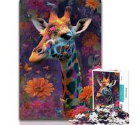 Puzzles 1000 pièces pour Adultes, Cadeaux, Fleurs, Girafe, Jeu Familial, Anti-Stress, défi Difficile, renforce l'amour Entre Couples (75x50cm)
