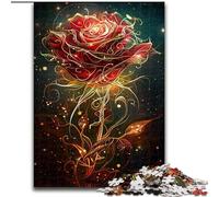 Puzzles 1000 pièces pour Adultes, Cadeaux Golden Line Rose, activités familiales Amusantes à la Maison, Cadeaux d'anniversaire, Cadeaux de Voyage 50x75cm