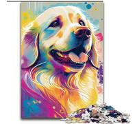 Puzzles 1000 pièces pour Adultes, Cadeaux Golden Retriever dessiné, pour 14 Ans et Plus, pour s'amuser en Famille et Jouer, Collection d'artistes, Beaux-Arts (Taille 50x75cm)