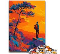 Puzzles 1000 pièces pour Adultes, Cadeaux, Grimpeurs au Coucher du Soleil, Anti-Stress, séjour, Tuer Le Temps, liste de souhaits avec Le Père Noël 38x26cm