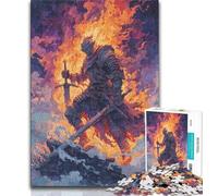Puzzles 1000 pièces pour Adultes, Cadeaux, Guerrier de Flamme, Anti-Stress, Vacances à Domicile, Tuer Le Temps, améliorer l'amour Entre Couples, 38x26cm