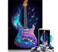 Puzzles 1000 pièces pour Adultes, Cadeaux Guitare néon, Jouets éducatifs, Jeux familiaux, Anniversaires et Cadeaux Uniques, 38x26cm