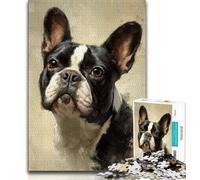 Puzzles 1000 pièces pour Adultes, Cadeaux, Happy Bulldog, Jeu Familial, Anti-Stress, défi Difficile, renforce l'amour Entre Couples (38x26cm)
