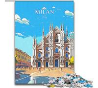 Puzzles 1000 pièces pour Adultes, Cadeaux, Italie, Milan, Voyage, Jeux éducatifs, décoration d'intérieur, idéal comme Cadeau pour Toute la Famille (38x26cm), 1000 pièces