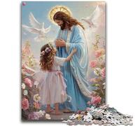 Puzzles 1000 pièces pour Adultes, Cadeaux Jésus, Anti-Stress, Vacances, Tuer Le Temps, liste de souhaits avec Le Père Noël 50x75cm