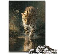 Puzzles 1000 pièces pour Adultes, Cadeaux, Jungle, léopard, Divertissement en Famille, avec Affiche et fiche de Questions Assorties, pour Les 14 Ans et Plus, 50x75cm