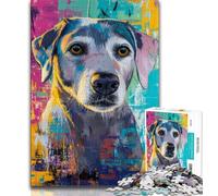 Puzzles 1000 pièces pour Adultes, Cadeaux Labrador Style Basquiat, Jeux éducatifs, décoration d'intérieur, Jeu éducatif pour Anniversaire, Noël (75x50cm)