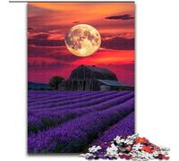 Puzzles 1000 pièces pour Adultes, Cadeaux Lavande sous la Lune, Aide Le Cerveau à s'exercer, Jouets addictifs pour cultiver la Patience et améliorer la mémoire (Taille 26x38cm)