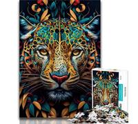 Puzzles 1000 pièces pour Adultes, Cadeaux Le Jaguar rusé, Jeu éducatif Familial, décoration Murale, Cadeaux d'anniversaire et de Noël Uniques 38x26cm