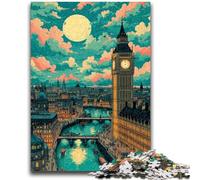 Puzzles 1000 pièces pour Adultes, Cadeaux Londres la Nuit, Jeux de détente, Jeu éducatif pour Anniversaire, Noël, à partir de 14 Ans, 50x75cm