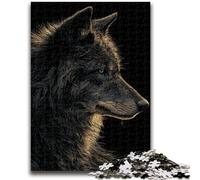Puzzles 1000 pièces pour Adultes, Cadeaux, Loup doré, Anti-Stress, séjour, Tuer Le Temps, liste de souhaits avec Le Père Noël, 50x75cm