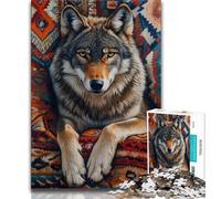Puzzles 1000 pièces pour Adultes, Cadeaux, Loup Indien, Jeu Familial, Anti-Stress, défi Difficile, renforce l'amour Entre Couples (75x50cm)