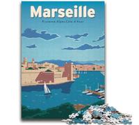 Puzzles 1000 pièces pour Adultes, Cadeaux Marseille, Anti-Stress, séjour, Tuer Le Temps, liste de souhaits avec Le Père Noël (Taille 38x52cm)