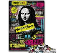 Puzzles 1000 pièces pour Adultes Cadeaux Mona Lisa est drôle pour Les 14 Ans et Plus Difficile à compléter mais Amusant et Humoristique Superbes Cadeaux et Jouets 26x38cm