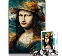 Puzzles 1000 pièces pour Adultes, Cadeaux Mona Lisa, Jouets éducatifs, Anti-Stress, décoration d'intérieur Unique et Cadeaux (38x26cm)