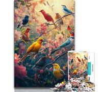 Puzzles 1000 pièces pour Adultes, Cadeaux, Monde des Fleurs et des Oiseaux, Anti-Stress, Vacances à la Maison, avec Affiche et fiche de Questions Assorties (38x26cm)
