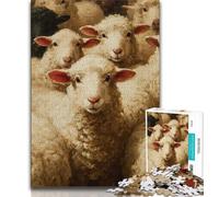 Puzzles 1000 pièces pour Adultes, Cadeaux Moutons, Jeux Amusants en Famille, activités Amusantes à la Maison, Cadeau d'anniversaire, Cadeaux de Voyage 50x75cm