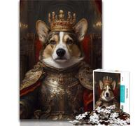 Puzzles 1000 pièces pour Adultes, Cadeaux Noble Corgi, Anti-Stress, Vacances à la Maison, tuez Le Temps avec Affiche Assortie et Feuille de Questions 50x75cm