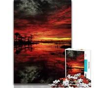 Puzzles 1000 pièces pour Adultes, Cadeaux, Paysage de Coucher de Soleil, Difficile, avec des pièces entièrement emboîtables de Formes aléatoires (75x50cm)