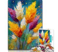 Puzzles 1000 pièces pour Adultes Cadeaux Peinture à l'huile d'herbe Sauvage 1000 pièces pour Adolescents Jeux Amusants Chaque pièce est Unique - Jeu Familial Stimulant et Amusant 38x26cm