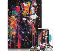Puzzles 1000 pièces pour Adultes Cadeaux Peinture à l'huile Ninja Samurai Design Dynamique et Unique expérience de Puzzle relaxante et stimulante 38x26cm