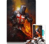 Puzzles 1000 pièces pour Adultes, Cadeaux, peintures de Chevaliers médiévaux, Jeu éducatif Familial, décoration Murale, Cadeaux d'anniversaire et de Noël Uniques 38x26cm
