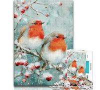 Puzzles 1000 pièces pour Adultes, Cadeaux Petits Rouges-Gorges, Jouets éducatifs, Anti-Stress, décoration d'intérieur Unique et Cadeaux (75x50cm)