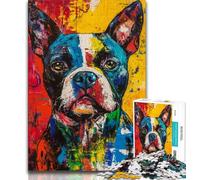 Puzzles 1000 pièces pour Adultes, Cadeaux, Pitbull, Jouets éducatifs, Anti-Stress, décoration d'intérieur Unique et Cadeaux (75x50cm)