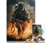 Puzzles 1000 pièces pour Adultes, Cadeaux Pompier, Anti-Stress, Vacances, Tuer Le Temps, décoration d'intérieur (Taille 75x50cm)