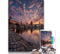Puzzles 1000 pièces pour Adultes, Cadeaux, Pont, Anti-Stress, Vacances à la Maison, Tuer Le Temps, avec Affiche et fiche de Questions Assorties (38x26cm)