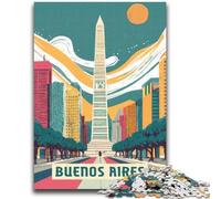 Puzzles 1000 pièces pour Adultes, Cadeaux pour Adolescents à Buenos Aires, Jouets de Divertissement Familial avec Affiche et fiche de Questions-réponses Assorties (26x38cm)