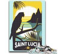 Puzzles 1000 pièces pour Adultes, Cadeaux pour Adolescents de Sainte-Lucie, Jouets de Divertissement Familial avec Affiche et fiche de Questions-réponses Assorties (50x75cm)