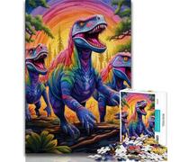 Puzzles 1000 pièces pour Adultes, Cadeaux pour Adolescents, Monde des Dinosaures, pour Un séjour Relaxant avec des pièces de Formes aléatoires entièrement emboîtables (Taille 75x50cm)