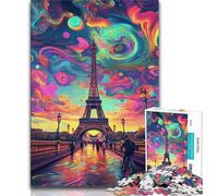Puzzles 1000 pièces pour Adultes, Cadeaux psychédéliques Eiffel, Jouets éducatifs, Jeux familiaux, Anniversaires et Cadeaux Uniques, 38x26cm