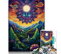 Puzzles 1000 pièces pour Adultes Cadeaux Puzzle forêt psychédélique Design Vibrant et Unique expérience de Puzzle relaxante et stimulante 38x26cm