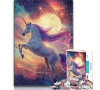Puzzles 1000 pièces pour Adultes Cadeaux Puzzle Licorne colorée 1000 pièces Anti-Stress Vacances à Domicile Tuer Le Temps Interaction Parent-Enfant 26x38cm
