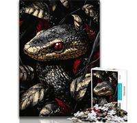 Puzzles 1000 pièces pour Adultes, Cadeaux, Puzzle Serpent Noir 1000 pièces, Anti-Stress, défi Difficile, adapté à la décoration de Bureau (Taille 38x26cm)