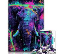 Puzzles 1000 pièces pour Adultes, Cadeaux, Puzzles Animaux, éléphants, Jeux éducatifs, décoration d'intérieur, Convient pour la décoration de Bureau (Taille 38x26cm)