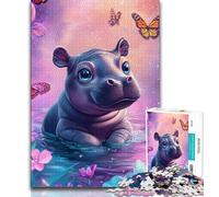 Puzzles 1000 pièces pour Adultes, Cadeaux, Puzzles bébé Hippopotame pour Adultes, Jouets éducatifs, Jeux familiaux, Anniversaires et Cadeaux Uniques (Taille 38x26cm)