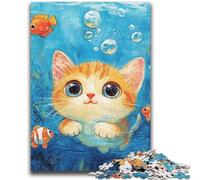 Puzzles 1000 pièces pour Adultes, Cadeaux, Puzzles Chat sous la mer pour Adultes, Anti-Stress, Vacances à la Maison, Passe-Temps, améliore l'amour Entre Couples (75x50cm)