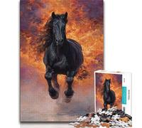 Puzzles 1000 pièces pour Adultes, Cadeaux, Puzzles Cheval Noir pour Adolescents, Casse-tête - Cadeau d'anniversaire pour Homme (Taille 75x50cm)