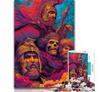 Puzzles 1000 pièces pour Adultes, Cadeaux, Puzzles de Chevaliers médiévaux pour Adolescents, Jeu Familial éducatif, idéal pour la décoration de Bureau (Taille 75x50cm)