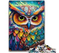 Puzzles 1000 pièces pour Adultes, Cadeaux, Puzzles Fantaisie, Hibou, Jouets de Divertissement Familial avec Affiche et fiche de Questions-réponses Assorties, 38x26cm