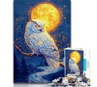 Puzzles 1000 pièces pour Adultes Cadeaux Puzzles Golden Owl pour Adultes Jouets de Divertissement Familial avec Affiche Assortie et Feuille de Questions 38x26cm