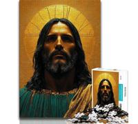 Puzzles 1000 pièces pour Adultes, Cadeaux, Puzzles Jésus doré pour Adultes, à Offrir en Cadeau à Toute la Famille à partir de 14 Ans (Taille 75x50cm)