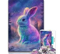 Puzzles 1000 pièces pour Adultes, Cadeaux, Puzzles Lapin néon pour Adultes, Jouets éducatifs, Jeux familiaux, Anniversaires et Cadeaux Uniques (Taille 38x26cm)