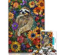 Puzzles 1000 pièces pour Adultes, Cadeaux, Puzzles psychédéliques, Animaux Paresseux, pour Adolescents, Jeu éducatif, défi, Cadeau d'anniversaire, décoration Murale (Taille 75x50cm)